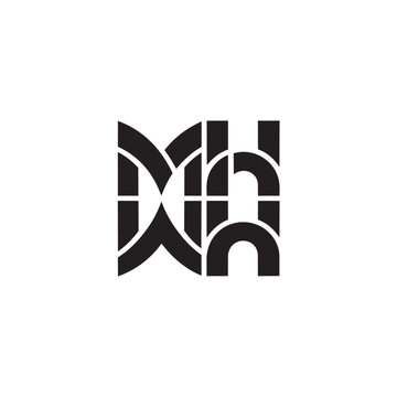 Abstract geometric logo interlocking letters m with abstract geometric interlocking monogram