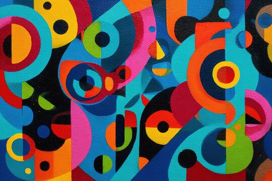 abstract forms with bright contrasting neon colors