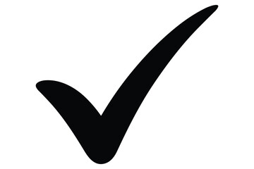 Elegant black tick mark icon for branding and website development projects on transparent backdrop © MdOmar