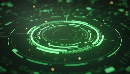 Fototapeta premium Futuristic Green HUD Interface