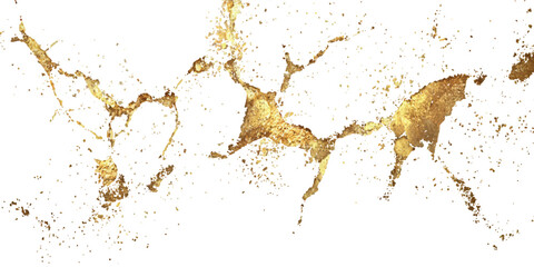 Obraz premium Abstract golden foil splatter texture and luxurious gold dust cracks on white background vector illustration.