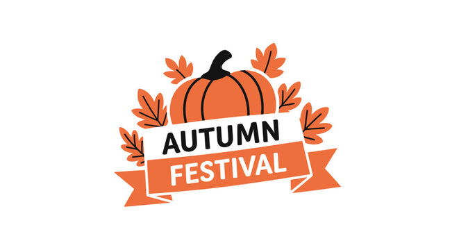 Autumn festival pumpkin logo graphic design.