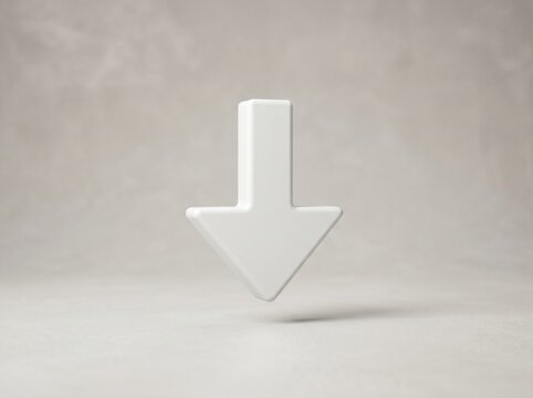Downward Arrow: A stark white arrow points directly downwards, symbolizing decline, negative trends, or a directive.