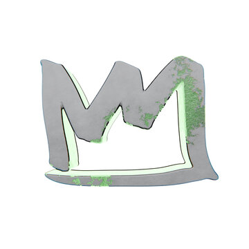 metal 3d crown icon on transparent background