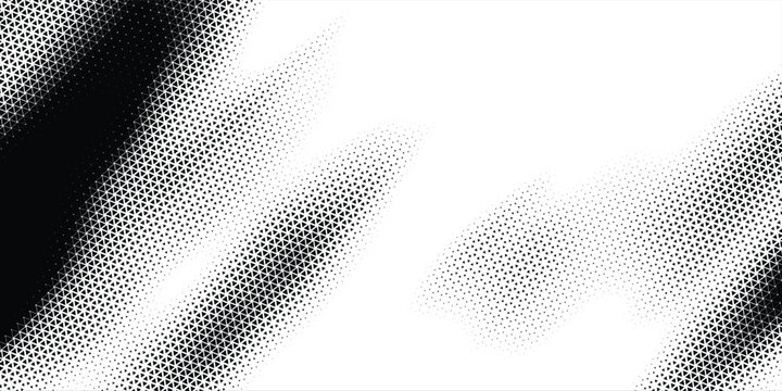High contrast abstract digital landscape pattern with micro triangular halftone dither background eps10
