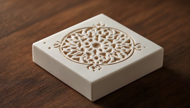bstract matte white and gold islamic geometric pattern for culture concept