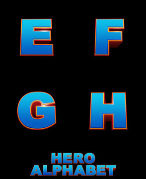 Hero Epic Alphabet 3D Illustration