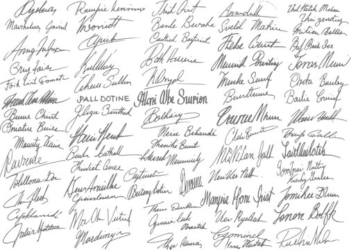 Collection of handwritten signatures on white background_1
