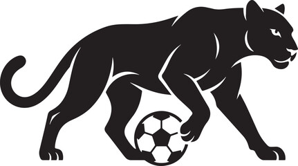 Black panther playing with soccer ball © alif74