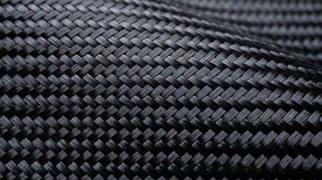 Woven black fiber texture, composite material background