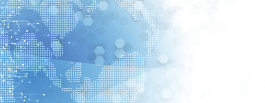 Digital cyberspace background representing big data, cloud computing, and circuit baoard