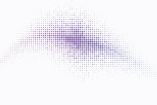 Gradient of purple dots forming a soft halftone pattern on a white background