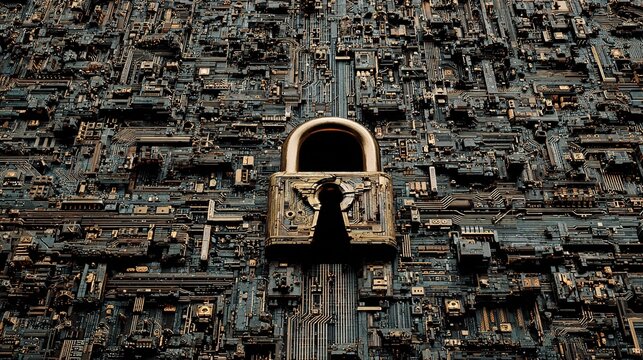 Unlocking the Digital Lock: A Detailed Examination of the Intricate Circuitry and Keyhole in a High-Tech Lock Mechanism