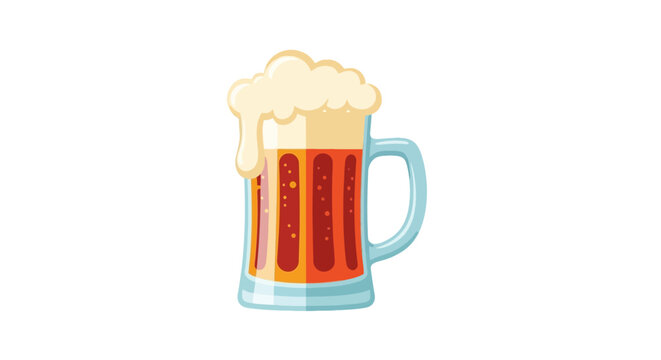A glass of beer with foam.