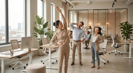 Naklejka premium group of businesspeople in office