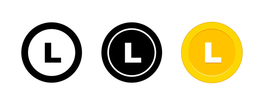 Honduran Lempira Currency Symbol Coin Icon Vector Set