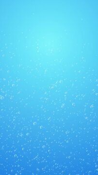 blue water bubbles ocean and sea underwater animation, fresh and cool summer travel vertical social media motion background
