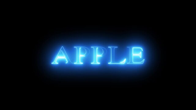 Glowing Apple Neon Logo Animation