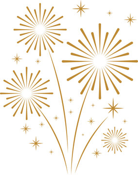 4th of july fireworks burst vector illustration gold patriotic decorations