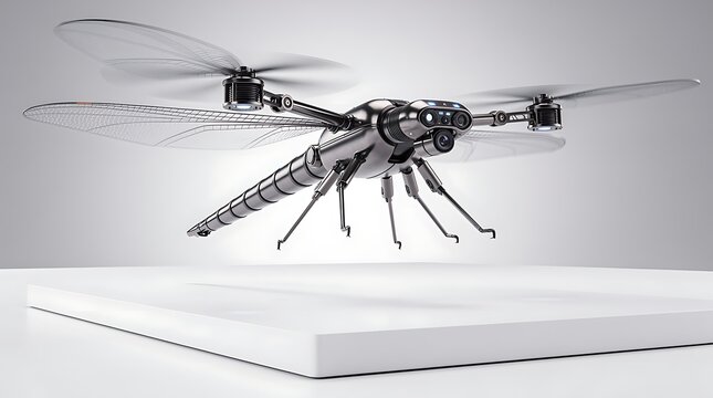 Futuristic Robotic Dragonfly Drone With Surveillance Camera