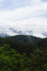 Fototapeta premium The view of Bucegi mountains in Romania, Rasnov 