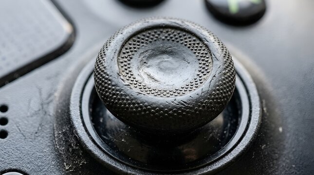 Close-up of joystick control on a game controller