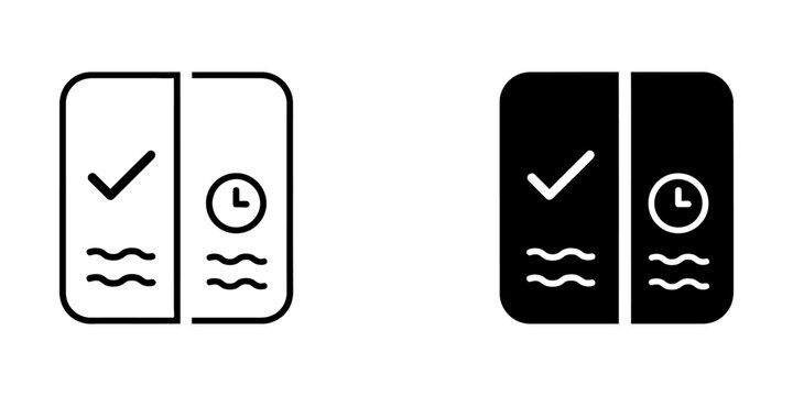 Task status and time management icons for productivity with management, schedule