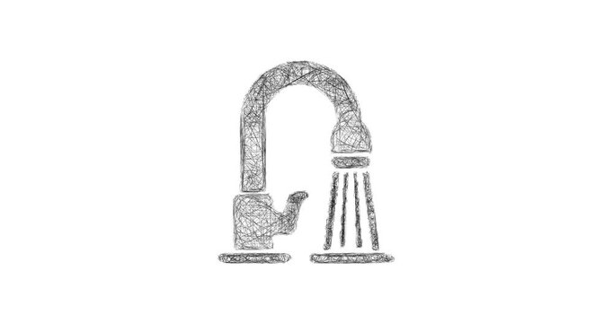 Sketch kitchen faucet icon animation - smooth progressive reveal