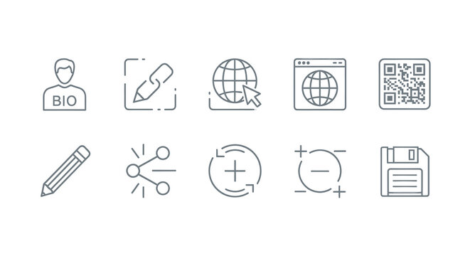 Vector illustration of set of line style web and user interface icons