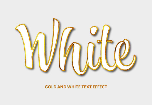 Gold And White Text Effect