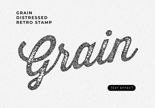 Grain Distressed Script Stamp Text Effect