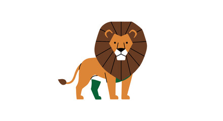 Lion with large brown mane standing. © nando