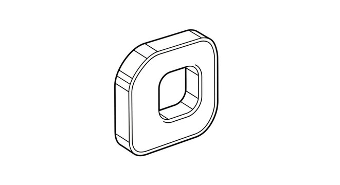 Metallic Square Shaped Hole Object.