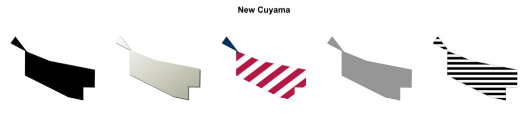 Fototapeta premium New Cuyama (California) blank outline map