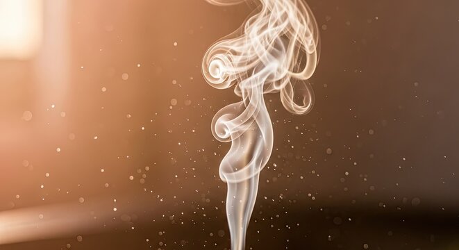 Smoke Rising in a Dark Room.