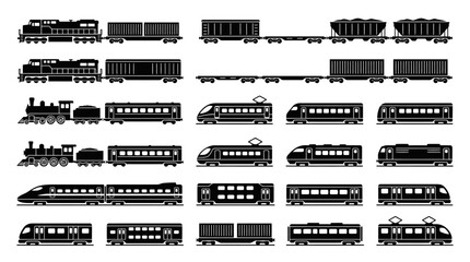 Collection of various train locomotives. © Okik