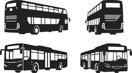 Double decker city bus silhouette vector © Hafsa