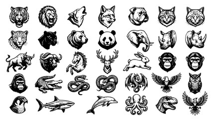 Wild Animal and Predator Vector Head Mascot Collection © SagorKundu