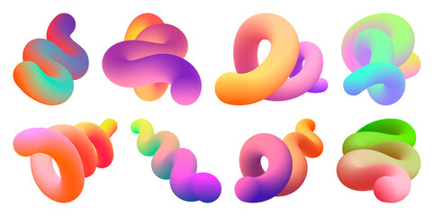Vibrant abstract 3D shapes element set © Rawpixel.com