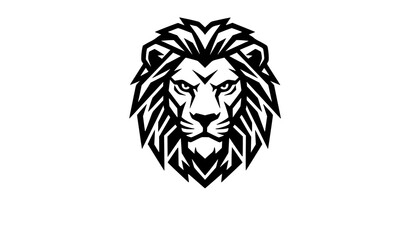 Majestic lion head black silhouette logo mascot design vector © akash