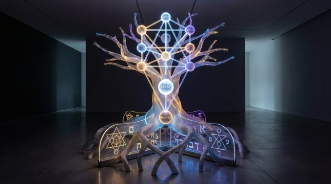 Radiant spirituality expressed through glowing tree imagery representing holiness, purity, and sacred heritage