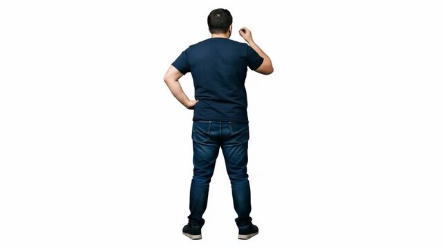 Person stretching arms behind head in casual attire
