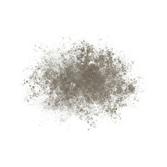Fototapeta premium Brown powder particles scattered on white surface realistic texture transparent background
