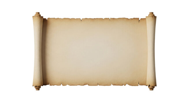 Aged parchment scroll on black background