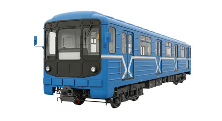 Naklejka premium Blue metro train on black background subway