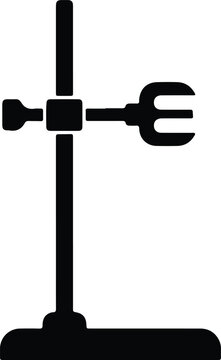 Silhouette design laboratory retort stand equipment icon sign symbol vector