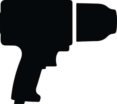 Silhouette design modern impact wrench construction tool equipment outline vector