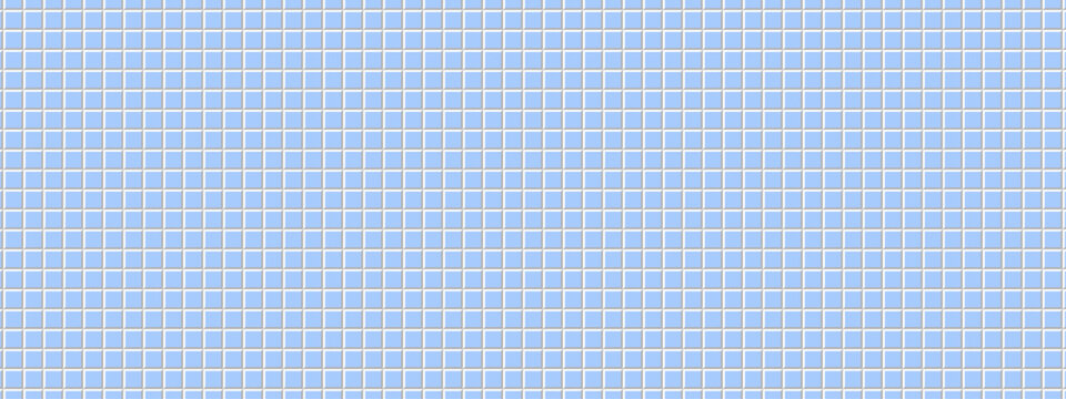 Blue square tile grid pattern background, cyan ceramic block texture, light blue geometric mosaic backdrop
