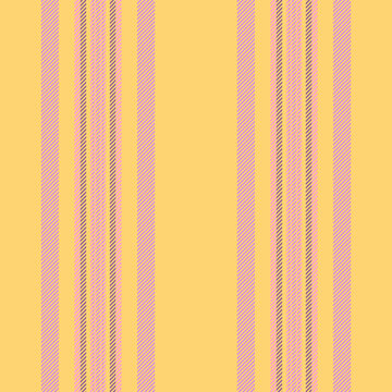 Todern vector pattern texture, sew lines vertical stripe. Gofa seamless fabric background textile in amber and purple colors.