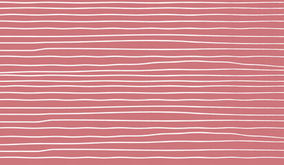 Hand-drawn wavy lines pattern on a dusty rose pink background, minimal abstract seamless horizontal stripe texture for fabric, wrapping paper, and Scandinavian style surface design. © nisal